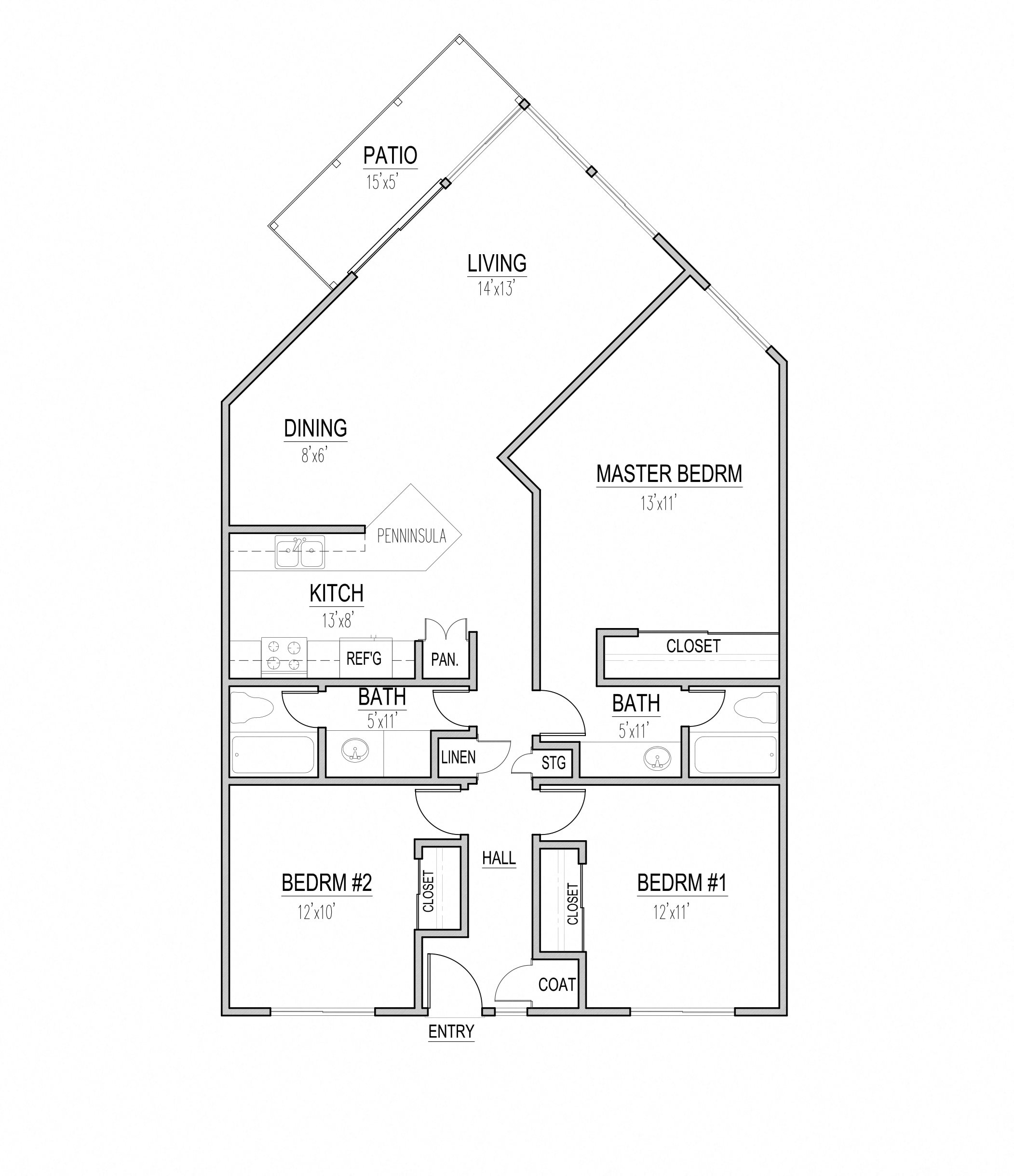 3Br 2Ba 1400 sq ft. Rolling Hills Apartments 3Br 2Ba 1400 sq ft.